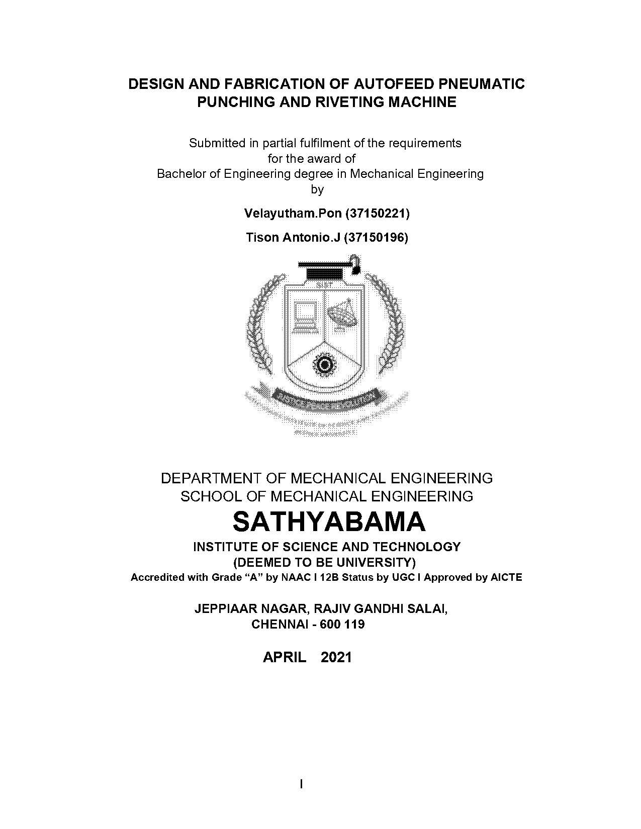 pneumatic punching machine project report pdf